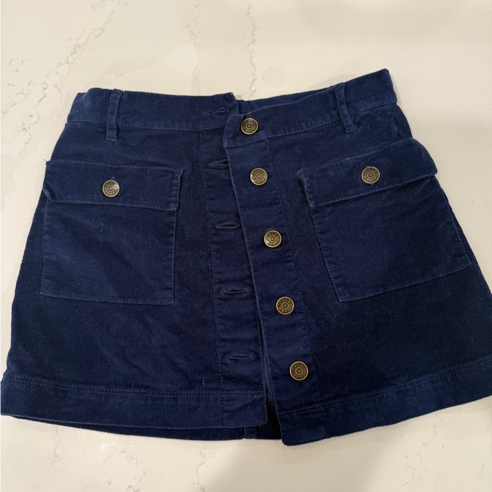 J. crew crewcuts navy Button-Front girls corduroy skirt size 10 - like new!